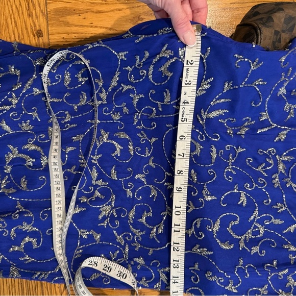 Niteline 100% Silk 1980’s Blue Beaded Dress - Picture 12 of 16